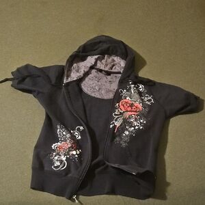 Self Esteem Black Hoodie with Red and White Graphics